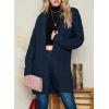 imageDokotoo Womens 2025 Fashion Casual Open Front Long Sleeve Chunky Cable Knit Cardigans Sweaters Outerwear Coats with PocketsBlue