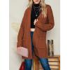 imageDokotoo Womens 2025 Fashion Casual Open Front Long Sleeve Chunky Cable Knit Cardigans Sweaters Outerwear Coats with PocketsBrown