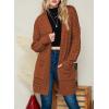 imageDokotoo Womens 2025 Fashion Casual Open Front Long Sleeve Chunky Cable Knit Cardigans Sweaters Outerwear Coats with PocketsBrown
