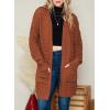 imageDokotoo Womens 2025 Fashion Casual Open Front Long Sleeve Chunky Cable Knit Cardigans Sweaters Outerwear Coats with PocketsBrown