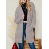 imageDokotoo Womens 2025 Fashion Casual Open Front Long Sleeve Chunky Cable Knit Cardigans Sweaters Outerwear Coats with PocketsGray