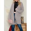 imageDokotoo Womens 2025 Fashion Casual Open Front Long Sleeve Chunky Cable Knit Cardigans Sweaters Outerwear Coats with PocketsGray