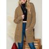 imageDokotoo Womens 2025 Fashion Casual Open Front Long Sleeve Chunky Cable Knit Cardigans Sweaters Outerwear Coats with PocketsKhaki