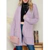 imageDokotoo Womens 2025 Fashion Casual Open Front Long Sleeve Chunky Cable Knit Cardigans Sweaters Outerwear Coats with PocketsPurple