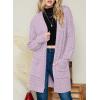 imageDokotoo Womens 2025 Fashion Casual Open Front Long Sleeve Chunky Cable Knit Cardigans Sweaters Outerwear Coats with PocketsPurple