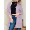 imageDokotoo Womens 2025 Fashion Casual Open Front Long Sleeve Chunky Cable Knit Cardigans Sweaters Outerwear Coats with PocketsPurple