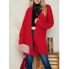 imageDokotoo Womens 2025 Fashion Casual Open Front Long Sleeve Chunky Cable Knit Cardigans Sweaters Outerwear Coats with PocketsRed