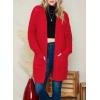imageDokotoo Womens 2025 Fashion Casual Open Front Long Sleeve Chunky Cable Knit Cardigans Sweaters Outerwear Coats with PocketsRed