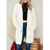 imageDokotoo Womens 2025 Fashion Casual Open Front Long Sleeve Chunky Cable Knit Cardigans Sweaters Outerwear Coats with PocketsWhite