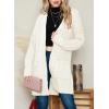 imageDokotoo Womens 2025 Fashion Casual Open Front Long Sleeve Chunky Cable Knit Cardigans Sweaters Outerwear Coats with PocketsWhite