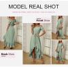 imageDokotoo Womens 2025 Off The Shoulder Casual Short Sleeve Maxi Dress High Low Solid Cocktail Skater Dresses