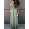 imageDokotoo Womens 2025 Off The Shoulder Casual Short Sleeve Maxi Dress High Low Solid Cocktail Skater Dresses