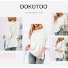 imageDokotoo Womens Casual 34 Sleeve Loose Tunic Tops Lightweight Knit Fall Pulover Sweater BlousesBeige