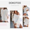 imageDokotoo Womens Casual 34 Sleeve Loose Tunic Tops Lightweight Knit Fall Pulover Sweater BlousesBeige