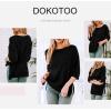 imageDokotoo Womens Casual 34 Sleeve Loose Tunic Tops Lightweight Knit Fall Pulover Sweater BlousesBlack