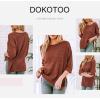 imageDokotoo Womens Casual 34 Sleeve Loose Tunic Tops Lightweight Knit Fall Pulover Sweater BlousesBrown