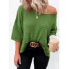 imageDokotoo Womens Casual 34 Sleeve Loose Tunic Tops Lightweight Knit Fall Pulover Sweater BlousesDark Green
