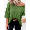 imageDokotoo Womens Casual 34 Sleeve Loose Tunic Tops Lightweight Knit Fall Pulover Sweater BlousesDark Green