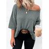 imageDokotoo Womens Casual 34 Sleeve Loose Tunic Tops Lightweight Knit Fall Pulover Sweater BlousesDeep Gray