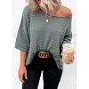 imageDokotoo Womens Casual 34 Sleeve Loose Tunic Tops Lightweight Knit Fall Pulover Sweater BlousesDeep Gray