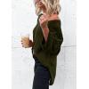 imageDokotoo Womens Casual 34 Sleeve Loose Tunic Tops Lightweight Knit Fall Pulover Sweater BlousesGreen