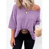 imageDokotoo Womens Casual 34 Sleeve Loose Tunic Tops Lightweight Knit Fall Pulover Sweater BlousesPurple