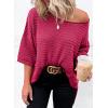 imageDokotoo Womens Casual 34 Sleeve Loose Tunic Tops Lightweight Knit Fall Pulover Sweater BlousesRose