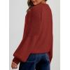 imageDokotoo Womens Casual Long Sleeve Sweaters Loose Crewneck Cable Knit Pullover Sweater Jumper TopsRed