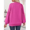 imageDokotoo Womens Casual Long Sleeve Sweaters Loose Crewneck Cable Knit Pullover Sweater Jumper TopsRose Red