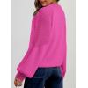 imageDokotoo Womens Casual Long Sleeve Sweaters Loose Crewneck Cable Knit Pullover Sweater Jumper TopsRose Red