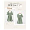 imageDokotoo Womens Summer Dresses 2025 Short Sleeve Square Neck Smocked Elastic Waist Ruffle Tiered Casual Swing Mini DressSmoke Green