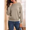 imageDokotoo Womens Sweaters Casual Crewneck Long Sleeve Pullover Sweater Jumper Tops with Chest PocketBeige