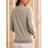 imageDokotoo Womens Sweaters Casual Crewneck Long Sleeve Pullover Sweater Jumper Tops with Chest PocketBeige