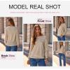 imageDokotoo Womens Sweaters Casual Crewneck Long Sleeve Pullover Sweater Jumper Tops with Chest PocketBeige