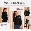 imageDokotoo Womens Sweaters Casual Crewneck Long Sleeve Pullover Sweater Jumper Tops with Chest PocketBlack