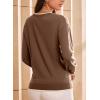 imageDokotoo Womens Sweaters Casual Crewneck Long Sleeve Pullover Sweater Jumper Tops with Chest PocketBrown