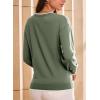 imageDokotoo Womens Sweaters Casual Crewneck Long Sleeve Pullover Sweater Jumper Tops with Chest PocketGreen