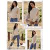 imageDokotoo Womens Sweaters Casual Crewneck Long Sleeve Pullover Sweater Jumper Tops with Chest PocketWhite