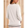 imageDokotoo Womens Sweaters Casual Crewneck Long Sleeve Pullover Sweater Jumper Tops with Chest PocketWhite