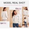 imageDokotoo Womens Sweaters Casual Crewneck Long Sleeve Pullover Sweater Jumper Tops with Chest PocketWhite