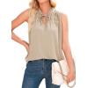 imageDokotoo Womens Tank Top Sleeveless Shirts for Women Flowy V Neck Business Casual Outfits 2025 Loose Fit Summer TopsBeige