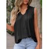 imageDokotoo Womens Tank Top Sleeveless Shirts for Women Flowy V Neck Business Casual Outfits 2025 Loose Fit Summer TopsBlack