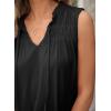 imageDokotoo Womens Tank Top Sleeveless Shirts for Women Flowy V Neck Business Casual Outfits 2025 Loose Fit Summer TopsBlack