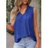 imageDokotoo Womens Tank Top Sleeveless Shirts for Women Flowy V Neck Business Casual Outfits 2025 Loose Fit Summer TopsBlue