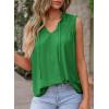 imageDokotoo Womens Tank Top Sleeveless Shirts for Women Flowy V Neck Business Casual Outfits 2025 Loose Fit Summer TopsGreen