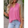 imageDokotoo Womens Tank Top Sleeveless Shirts for Women Flowy V Neck Business Casual Outfits 2025 Loose Fit Summer TopsPink