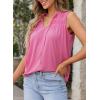 imageDokotoo Womens Tank Top Sleeveless Shirts for Women Flowy V Neck Business Casual Outfits 2025 Loose Fit Summer TopsPink