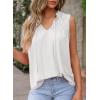 imageDokotoo Womens Tank Top Sleeveless Shirts for Women Flowy V Neck Business Casual Outfits 2025 Loose Fit Summer TopsWhite