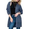 imageDokotoo Womens 2025 Fashion Casual Open Front Long Sleeve Chunky Cable Knit Cardigans Sweaters Outerwear Coats with PocketsReal Teal