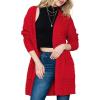 imageDokotoo Womens 2025 Fashion Casual Open Front Long Sleeve Chunky Cable Knit Cardigans Sweaters Outerwear Coats with PocketsRed
